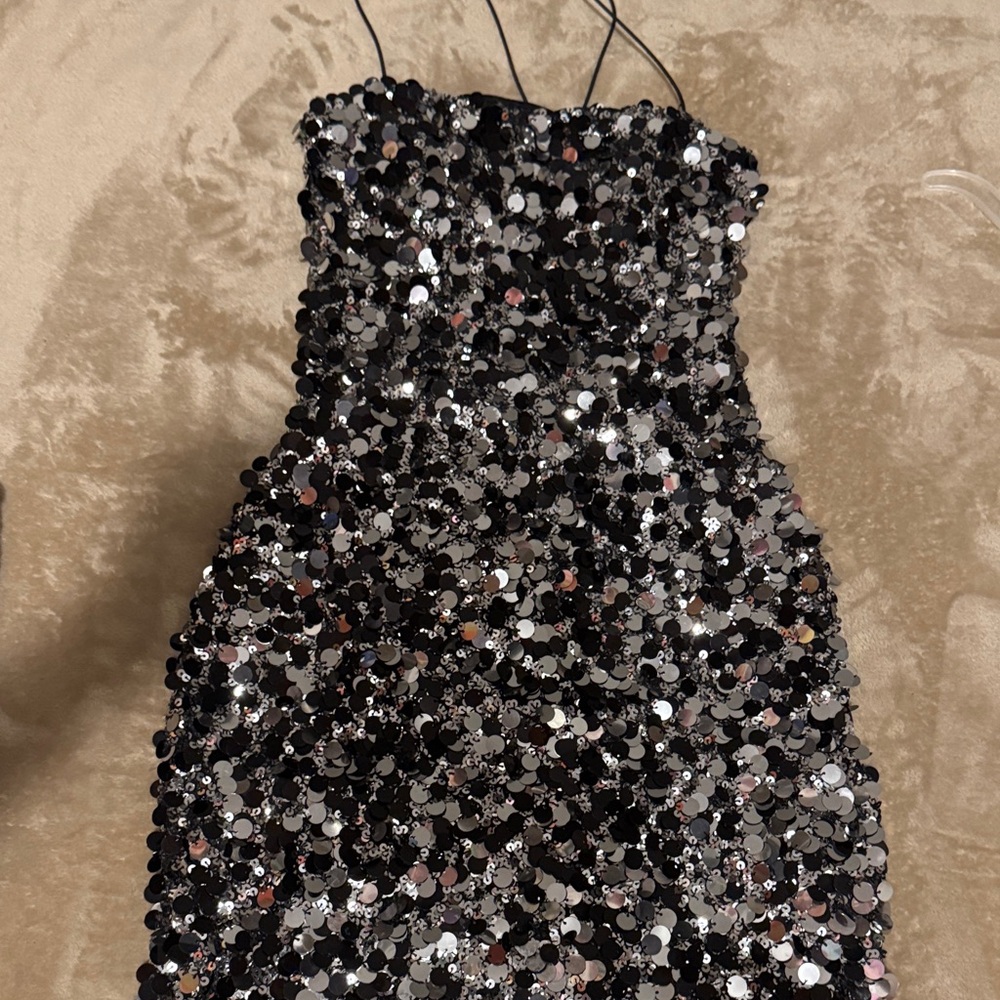 Sequin Black and Silver Dress
